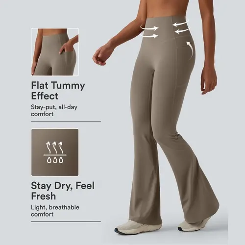 【Creator’s Pick】Halara UltraSculpt High Waisted Tummy Control Flare Yoga Leggings with Pockets
