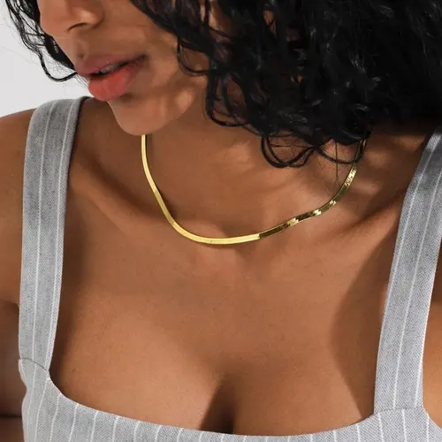 Tasiso 5mm Cuban Link Necklace - Snake Chain & Link Design, 14K Gold Plated Waterproof Costume Jewelry for Women, Daily Wear, Birthday/Anniversary Gift for Mom