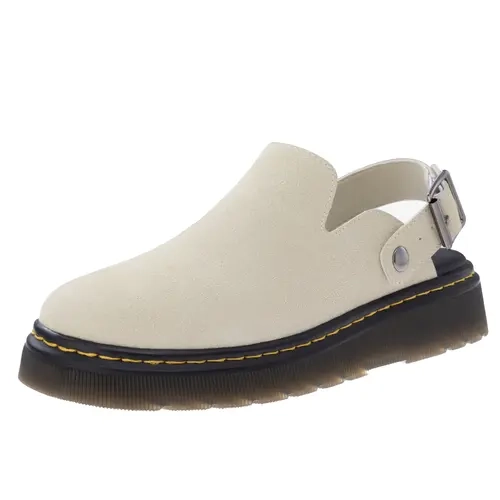 Women's Suede Platform Clogs - Waterproof Slip-On Print PU Leather Mules with Adjustable Slingback Strap, Zipper, V-Shaped Instep, Wear-Resistant TPR Outsole, Foam Cushioning, Non-Slip Thick Sole, Stud Accent, Comfortable Heels for Office Shoes for Women