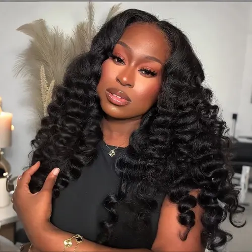 [Wand Curls] STERLY 3 in 1 Half Wig 180% Density Human Hair Wig Loose Curls Wig for Women Wear Go Glueless Wigs Seamless Flip Headband Wig Natural Invisible Hairline Drawstring Band Clip in Wig Beginner Friendly #tiktokshopstockup