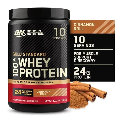 OPTIMUM NUTRITION 100% Gold Standard Pure Whey Mix Muscle Supplement - Premium Gluten-Free Fitness Powder, 10-Servings, Amino Acids for Muscle Boost & Recovery, Cinnamon Roll Flavor