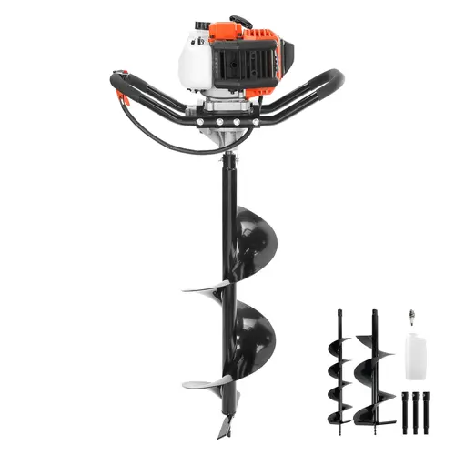 【DealsForYouDays】VEVOR Post Hole Digger 52cc 1450W Auger Post Hole diggerGas Powered Earth Digger with Two Earth Auger Drill Bit 6" & 10" and 3 Extension Rodsfor FarmlandGarden and PlantEPA certification,father'sdaygifts