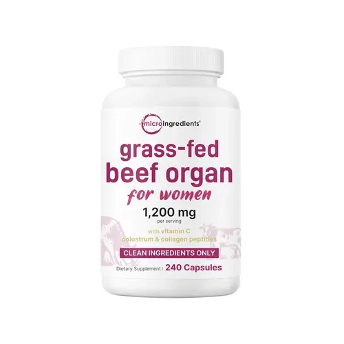 Micro Ingredients Grass-fed Beef Organ for Women 1200mg, 240 Capsules