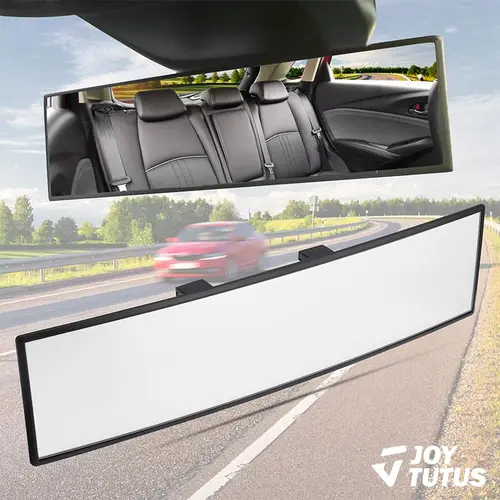 JOYTUTUS 11.81in Universal Panoramic Convex Rearview Mirror - High-Quality Glass Vehicle Accessory, Anti-Fall Design, Reversible for Passengers, Easy Installation, Wider Safer View, Fits Cars/Trucks, Car Gadgets, Auto Accessories, Blind Spot Mirrors