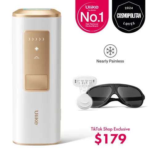 Ulike Air+ Laser Hair Removal for Women and Men, Air Ice-Cooling for Salon-Level Result at Home, Safe and Long-Lasting Hair Reduction for Body, Face & Bikini, hair salon at home, White, Salon-liked Result, Comfort