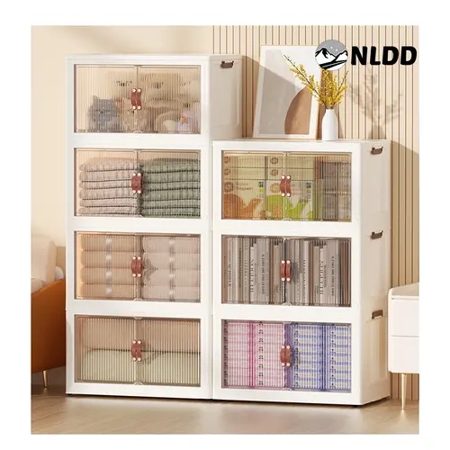 NLDD Stackable Storage Innovation: Collapsible Bins with Lids for Multi-Room Use, From Towels to Toys, Versatile & Dustproof Organization Containers Boxes Organiser