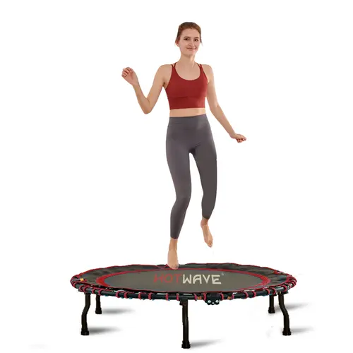 HOTWAVE Adult Trampoline Foldable Indoor Mini Trampoline 300 lbs 40"/45" Fitness Trampoline with Adjustable T-Shaped Foam Handles,outdoorFun Home Gym Kit Home Workout