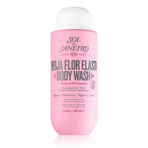 Sol de Janeiro Beija Flor Flower Renewing Sulfate-Free Vegan Body Wash - Gentle Retinol & Cacay Seed Oil Cleanser, Creamy Jasmine Aroma, Skin Repair & Daily Moisturize Boost for Smooth Bath & Body Selfcare Routine