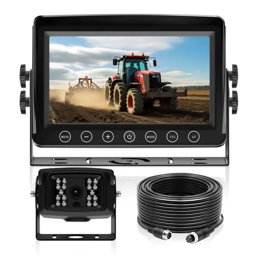 BUTOA-X BX71 Wired Reverse Rear View Backup Camera 7" 1080P AHD Monitor, IP69K No Water Leakage Camera, Night Vision, Vibration-Proof 10G for Excavator/Tractor/Truck/Caravan/Skid Steer/Heavy Equipment