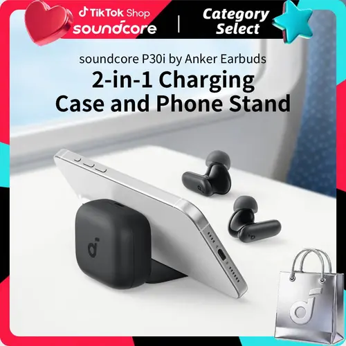soundcore P30i by Anker Noise Cancelling Earbuds, Strong and Smart Noise Cancelling, Powerful Bass, 45H Playtime, 2-in-1 Case and Phone Stand, IP54, Wireless Earbuds, Bluetooth 5.4