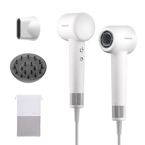 【Limited-Time Deal】DREAME Gleam Hair Dryer with Diffuser, Blow Dryer with 0.73 lbs Lightweight Design, Fast Drying, Negative Ions for Smooth Hair