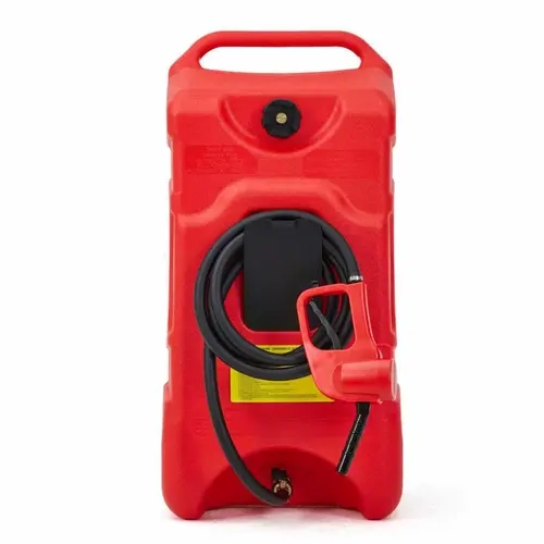 Garvee 16-Gallon Leak-Proof Stackable Portable Fuel Caddy with Pump - 18" Fuel Hose, Flame-Retard Tank, Child-Resist Caps, Transport Wheels - Kerosene/Construction Equipment for Vehicle, Lawn Gear Storage
