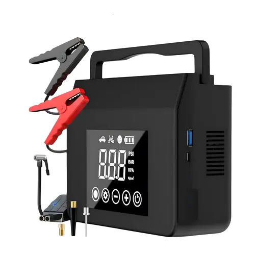 HIEHA Car Battery Jump Starter, 15000mAh Power Bank, Tire Inflator Portable Air Compressor, Car Accessories for Women, Portable Jump Starter for Car, 4000A Battery Pack 150PSI Jump Starters #fathersdaygift
