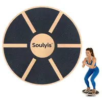 Soulyis Balance Board - Wooden Home Gym Balanceboard, Multifunctional Exercise Platform with Stable Base, 360-Degree Rotation, Non-Slip Surface for Core Stability Training, Rehabilitation