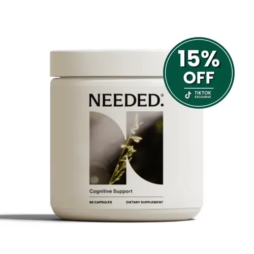 NEEDED. Cognitive Support - 60 Capsules (1 Month Supply) - Expertly-Formulated Ashwagandha, Lion's Mane & Reishi Mushroom Blend - Clinically Studied for Mental Clarity Focus & Energy - Postpartum Brain Fog - Breastfeeding Safe