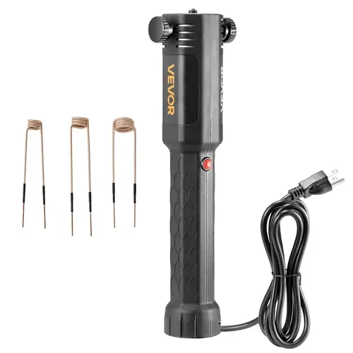 【toolupgrade】VEVOR 1100W 110V Handheld Magnetic Induction Heater Bolt Removal Kit, Car Tools with Metal Coil Set, Cooling Fan, LED Light, Gears, Textured Grip, Overheat Alert, 30s Frozen Bolt Heat, No Flames, No Water Cooling, Automotive Garage Repair