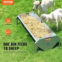 VEVOR Rust-Resist Steel Livestock Feeding Trough, 22 Gal, 45 In, Convenient to Move, All-Seasons Outdoor Farm Animal Supplies for 10 Sheep, Efficient Goat Feeder
