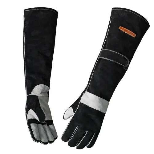 YESWELDER Heavy Duty MIG Welding Gloves, 932℉ Heat Resistant, 23.6" Extra Long Leather Forge Work Safety Gloves with Kevlar Stitching & Reinforced Palm, Heavy Duty Gloves