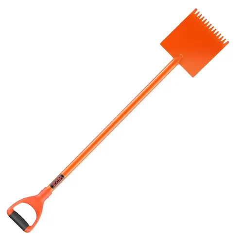 VEVOR Shingle Shovel (1 Pack), 6.39 lbs Lightweight D-Grip Handle Roof Ripper, 30.47-in Lever, 45# Steel Strength, Spray-Coated Treatment, Reduces Arm Strain, Handles Asphalt, All-Season Home User Tool for Roof Demolition & Nail Removal, Orange