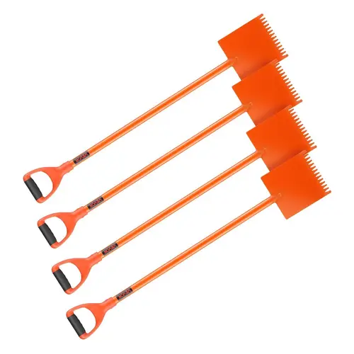 【DealsForYouDays】VEVOR Shingle Shovel 4 Pack, D-Grip Handle Shingle Roof Ripper, High Hardness 45# Steel & Lightweight Easy Tearing Off Roofing & Nails Tool, ideal for Commercial and Residential Use,Orange