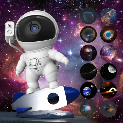 VALLERICO Plastic Planetarium Star Projector - Lightweight USB-Powered Compact LED Starry Projector with 360° Head Rotate, HD Film, Sleep Timer, Timing Mode, Audio, Mood Lighting, for Bedroom, Game Room