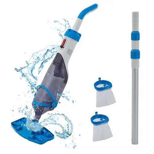 GARVEE Cordless Rechargeable Handheld Swimming Pool Cleaner, 1.5h Quick Charge, 80min Runtime, 30W Strong Motor, 16gal/min Pickup, 1.3L Capacity, Push-Button Control, Simple Operation, for Above-Ground & In-Ground Pools
