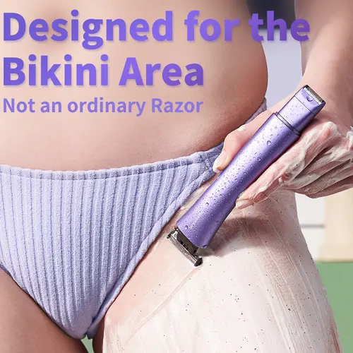 BreezeNu Women's 2-in-1 Multifunctional Hair Trimmer - Painless Precision Shaver, Cordless Waterproof IPX7 Wet & Dry Epilator, Dual Heads for Pubic Hair/Legs, Rechargeable Gifts for Women/Womens Gifts