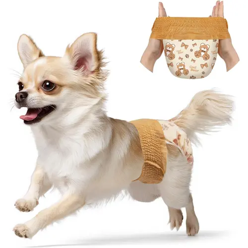 Dono Disposable Female Dog Diapers (20PCS/60PCS) - Pull-Up Style with 360° Stretchy Waist, Super Absorbent Leak-Proof for Heat Period, Ideal for Summer Use, Pet Supplies for Dog Owners (500ml Absorbency)