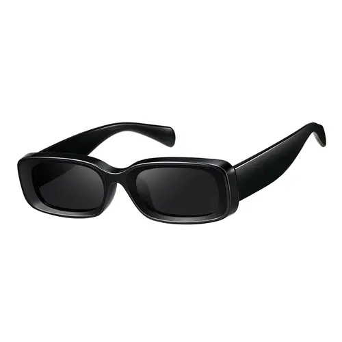 KIMORN Unisex Retro 70s Rectangle Full Rim Sunglasses - Lightweight UV400 Eye Protection, Soft Cloth Cleaner, Fashion Accessory for Driving, Travelling, Outdoor Activities, Daily Wear, Gifts for Him