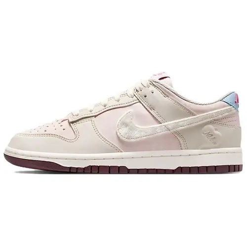 Women's Nike Dunk Low 'Valentine's Day' 2026 Velvet Sports Sneakers - True to Size, Narrow Fit, Cushioning, Heart Accents, Casual Daily Walking Shoes