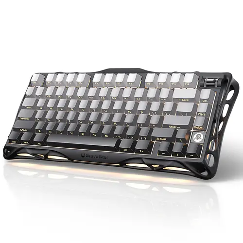GravaStar Mercury K1 75% Gradient Black Wireless Mechanical Gaming Keyboard - Aluminum Alloy, Gasket Compact Custom Hot-Swap Socket, Linear Switches, RGB Lights, 2.4G, Polycarbonate, Stable, PC Accessories for PC Gamers, summerwins