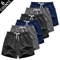 6-piece Men's Quick Dry Athletic Shorts - Lightweight, Breathable & Durable Gym Shorts with Elastic Drawstring Waist & Side Pockets, Loose Fit Ideal for Running, Training, Swimming, Beach & Casual Daily Wear  Summer Comfort & Versatility,father'sdaygifts