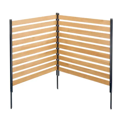 【DealsForYouDays】VEVOR Wood Privacy Fence,  , 38" W x 42" L, 2-Panel Slatted Air Conditioner Fence Screen, Pool Equipment Enclosure with Metal Stakes, Easy DIY Installation, Outdoor Trash Can Hider for Garden Decoration