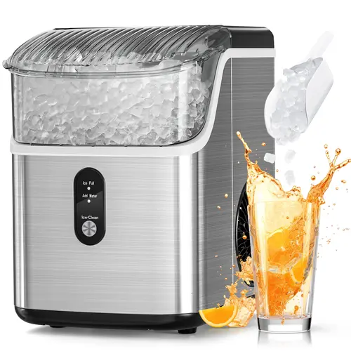 Nugget Countertop Ice Maker Machine，34Lbs/24Hrs, Soft Chewable Pellet Ice, Pebble Portable Ice, Auto-Cleaning, One Button Operation Kitchenware Modern