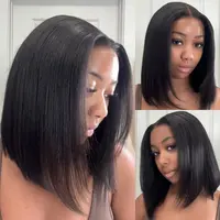 UNice Glueless Yaki Straight Short Bob Wig with Drawstring Pre-cut 7x5 HD Lace Human Hair Wigs with Bleached Knots Beginner Friendly Natural Hairline ##TikTokShopFallDealsForYou