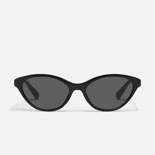 QUAY - TALK NICE Tortoiseshell Sunglasses Vintage Cat Eye Frame with Universal Nose Pads Trendy Vintage Rimless Sunglasses