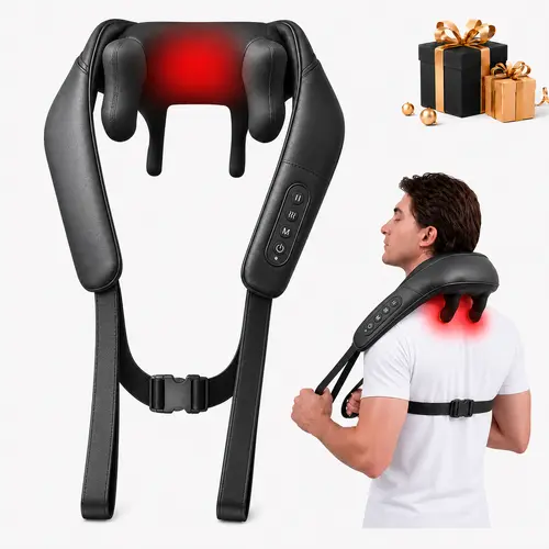 Wireless Neck Massager with Heat, Nekteck 6D Cordless Shiatsu Neck and Back Massager, for Pain Relief Deep Tissue, Ideal Gift for Men and Women Portable Shiatsu Deep Tissue Muscle Massagers