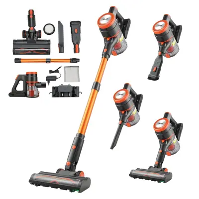 【DealsForYouDays】VEVOR Cordless Vacuum Cleaner, 40KPA Max Suction, Rechargeable Anti-Tangle Stick Vacuum with LED Display Screen, Lightweight Handheld Vac with 47mins Runtime for Home, Carpet, Pet Hair, Hard Floor