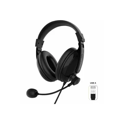 Morpheus 360 Deluxe Multimedia Stereo USB Headset - Adjustable Microphone - Lightweight Comfortable Design - Soft Eco Leather Ear Cushions - Over Ear - Black - HS3500SU