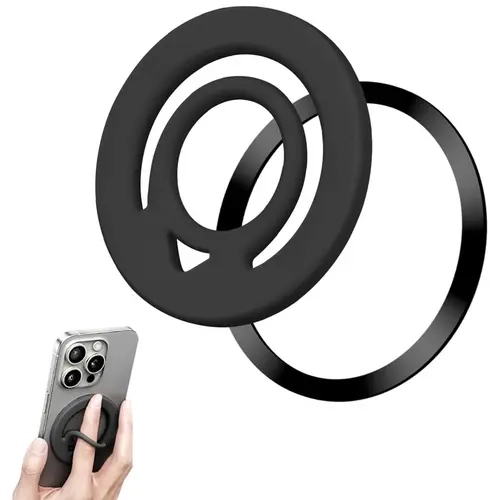 Ultra-Thin Magnetic Mobile Grip with Soft Silicone Finger Loop, Free Metal Ring, Space-Saving Portable Accessory for All Devices & Cases, Steady Selfies, Strong Comfortable Hold (Mobile Accessories, Phone Holders & Mounts)