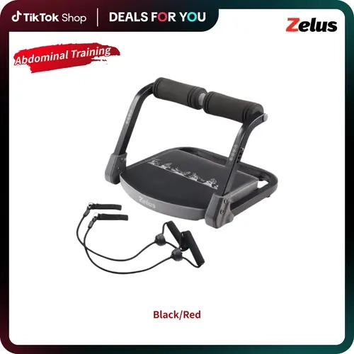 【FallDeals】ZELUS Ab Machine with Resistance Bands – 2-in-1 Workout Equipment with Rebound Assist&4 Intensities|Core Training, Home Fitness, Body Workouts, Workout Enhancer, Gift Idea | Abdominal Muscle Trainer| #TikTokShopFallDealsForYou