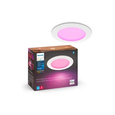 Philips 579573 Hue 5/6-inch Smart Slim Downlight - 1200 Lumens - 16 Million Colors - Multicolor - Dimmable - Bluetooth - Android - iOS - Alexa - Google Assistant - 35,000 Hours - UL - Metal