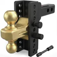 TYT Adjustable Truck Trailer Hitch Tools for 2.5" Receiver, 6" Drop/Rise Tow Hitch with 2" & 2-5/16" Dual Balls, Compatible with 22,000 lbs Heavy-Duty Trailer Systems