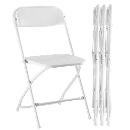 Sweetcrispy Armless Durable Plastic Folding Chairs - 330-Pound Capacity Rustproof Metal Frame, Pre-Assembled Comfy Modern Decorative Foldable Lounge Chairs for Home, Party