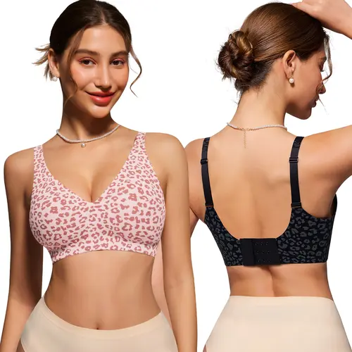 As Fairy Women's Push Up Bra, Deep V Plunge Seamless Wireless Lingerie with Long Wing, Comfortable and Supportive for Daily Wear