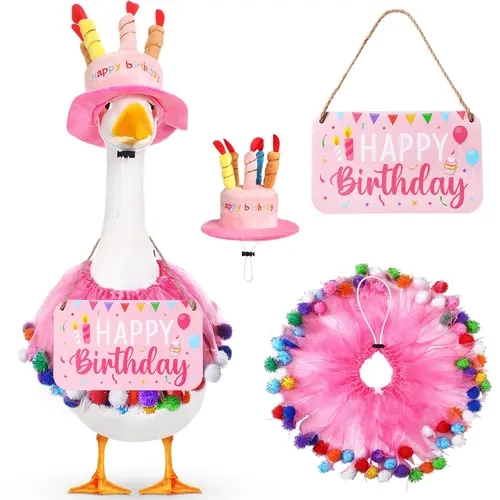Birthday Porch Goose Outfit for 23 in Plastic/Cement Lawn Goose Clothes for Millennial Moms Preschool/Kindergarten Teacher Gifts