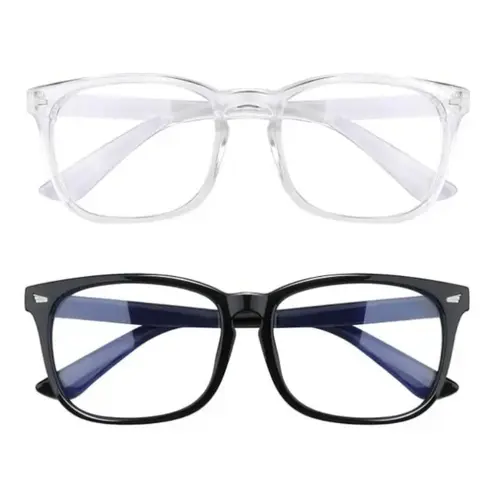 SpringStatements Unisex Full Rim Polycarbonate Rectangular Modern Blue Light Glasses - 99% Blue Light Blocking, UV Protected, Anti-Eyestrain, Anti-Glare for Computer Work, Sun Protective Eyewear