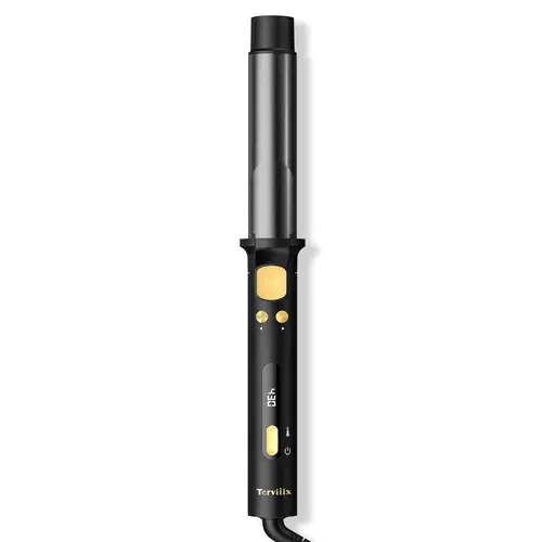 Terviiix 1.25-Inch Automatic Rotating Curling Iron with Clamp - Ceramic Coated, Argan Oil & Keratin Infused Barrel, 9-Temp, for Long Hair, Ideal Gift, Automatically Rotating Curling Stick Curlers & Straighteners, Ceramic Coated Curlers & Straighteners