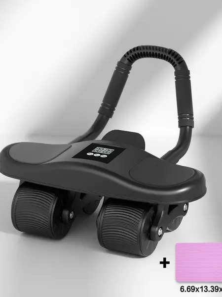 HXD-ERGO Automatic Rebound Roller with Mat – Home Equipment, Roller Wheel with Timer for Side-to-Side & Forward Motion