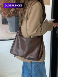 Women's Solid Color Shoulder Bag, Back To School, Fashion Bags, Fashionable Large Capacity Crossbody Bag for Daily Used, Casual Trendy Versatile High-quality Daily Commuting Bag, Hobo Shoulder Bag, Crossbody Shoulder Handbag, Daily Commuter Bag